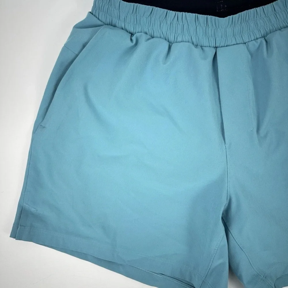 Lululemon Channel Cross Short 5" Swim Trunks Men’s Sz L Drawstring Sky Blue - Picture 3 of 10